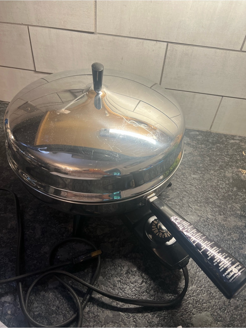Vintage Farberware 12” Stainless Steel Electric Skillet with Lid - heats great
